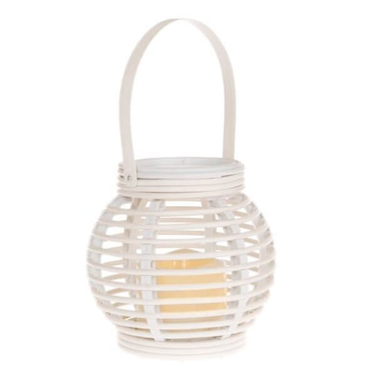 Lampion LED, bambusowy, biały Dakls