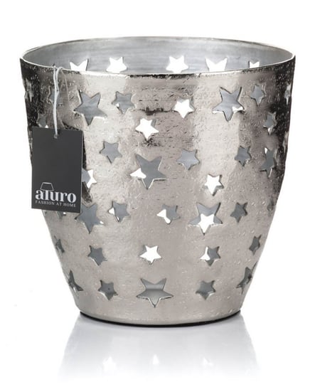 Lampion metalowy srebrny w gwiazdy BONTA Aluro