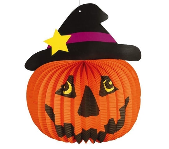 Lampion papierowy dynia czarodziej halloween ABC