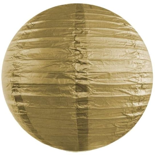 Lampion papierowy, złoty, 25 cm PartyDeco