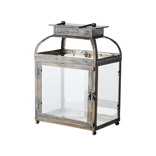 Lampion stalowy szklany loftowy IRIS RustykalneUchwyty