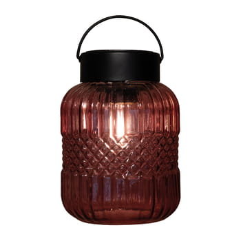 Lampion Szklany Solarny 12,5X19Cm Różowy/Ciepły Biały Żarówka Retro Anna'S Collection Inna marka