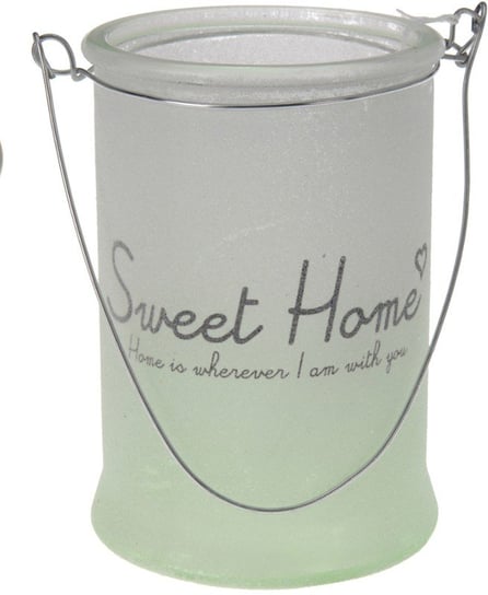 Lampion szklany SWEET HOME, zielony, 14x10 cm Sweet Home