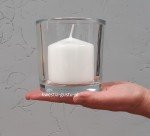 LAMPION szklany świecznik grube solidne szkło duży wysokość 10 cm śr. 10 cm Koopman