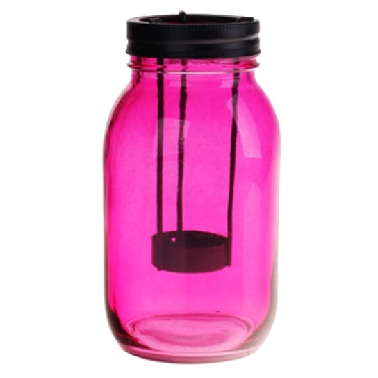 Lampion szklany TADAR, 9.5x17.5cm, różowy Tadar