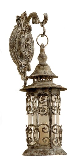 Lampion z hakiem-kinkiet, brązowy, 55x16 cm 
