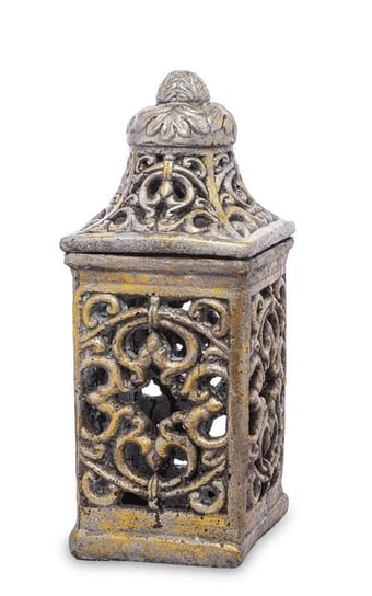 Lampion Zdobiony szary z Nakryciem 29x12,5x12,5 cm Pigmejka