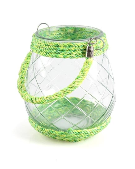 Lampion ze sznurkiem TINTOURS, zielony, 16x16x18/34 cm Tintours