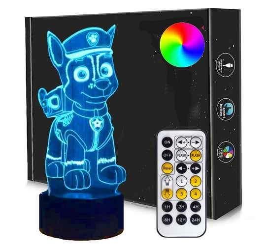 Lampka 3D LED PSI PATROL CHASE mix kolor + PILOT Inna marka