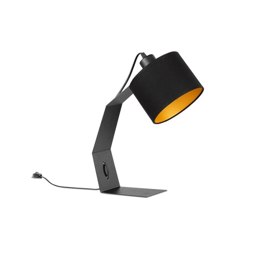 Lampka BIURKOWA LASER SZKOLNA LOFT mini ABAŻUR czarny złoty Tornado