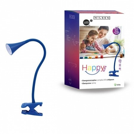 Lampka biurkowa LED INQ Nilsen Happy PX029, niebieska, 2,5 W Nilsen