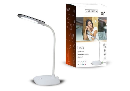 Lampka biurkowa LED Nilsen Lisa PX015, biała, 6,5 W Nilsen