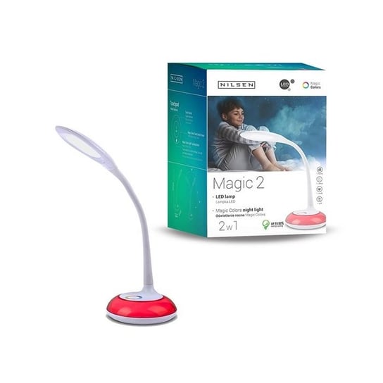 Lampka biurkowa LED Nilsen Magic 2 US001, biała, 7 W Nilsen