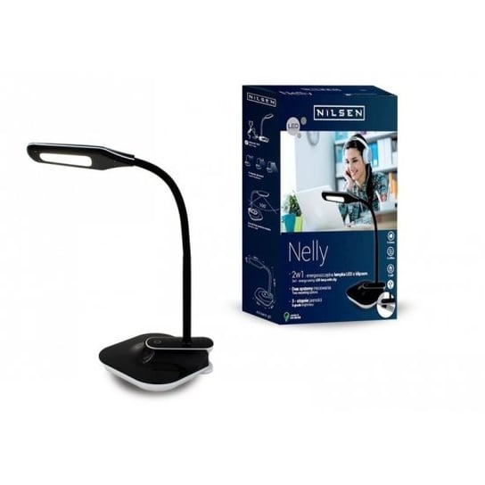 Lampka biurkowa LED Nilsen Nelly PX035, czarna, 11,5 W Nilsen