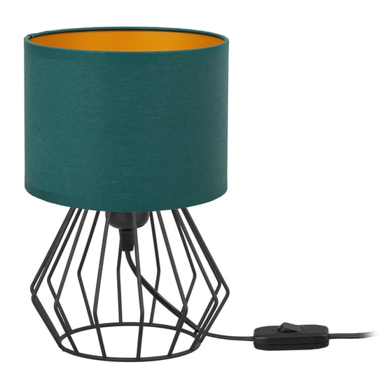 Lampka biurkowa stołowa NOCNA LOFT mini ABAŻUR zielony złoty Tornado