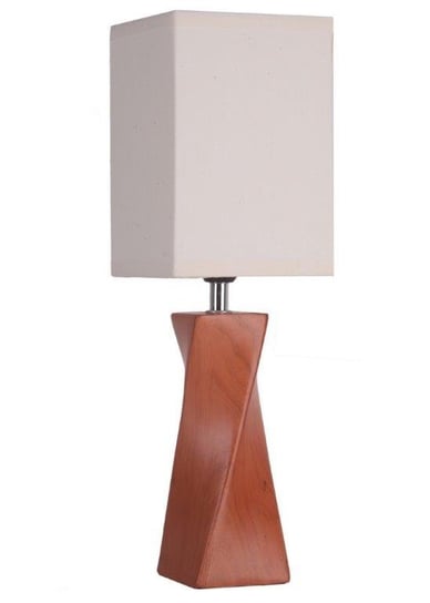 Lampka CERAMICZNA nocna stołowa abażur 2977 MEDIUM BROWN WOOD Lotmar