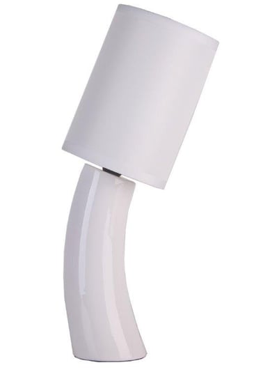 Lampka CERAMICZNA nocna stołowa abażur 2978 WHITE Lotmar