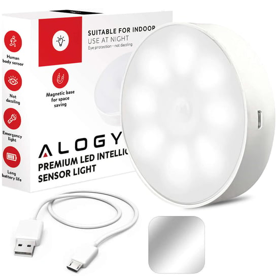 Lampka lampa LED czujnik ruchu zmierzchu nocna Alogy Sensor Light Bezprzewodowa oświetlenie meblowe Światło białe 6000k Alogy