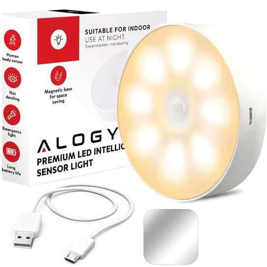 Lampka lampa LED czujnik ruchu zmierzchu nocna Alogy Sensor Light Bezprzewodowa oświetlenie meblowe Światło ciepłe 3000k Alogy