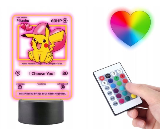 Lampka LED 3D Plexido Prezent na Walentynki Pikachu Wybieram Ciebie Plexido