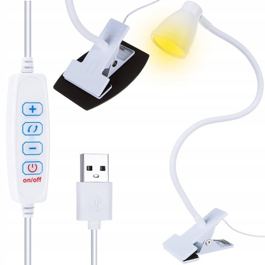 Lampka LED Biurkowa z Klipsem do Czytania Elastyczna do USB na Biurko Klips Artemis