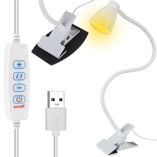 Lampka LED Biurkowa z Klipsem do Czytania Elastyczna do USB na Biurko Klips IZOXIS Izoxis