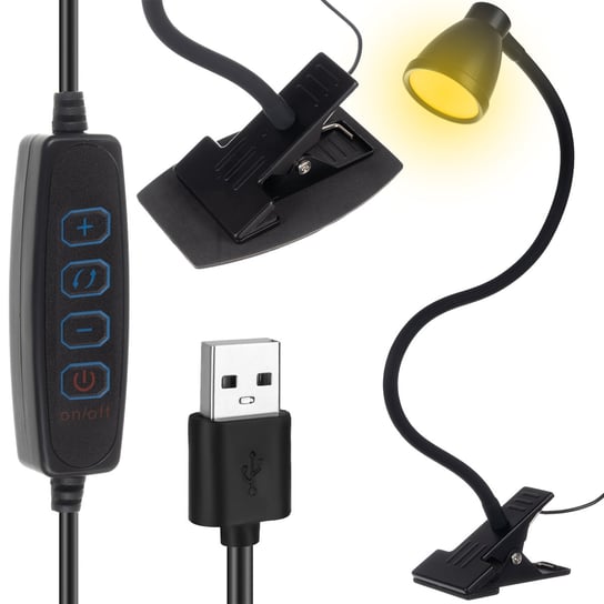 Lampka LED Biurkowa z Klipsem do Czytania Elastyczna do USB na Klips Biurko IZOXIS Izoxis