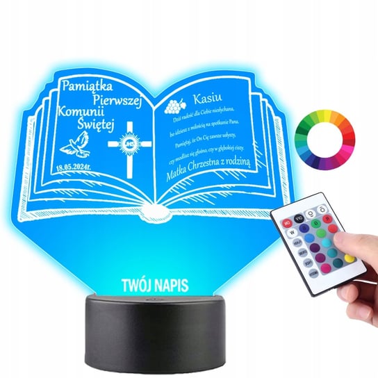 Lampka LED Plexido Prezent Komunia Święta Księga Plexido
