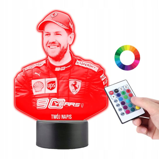 Lampka na Biurko 3D Led Formuła 1 Sebastian Vettel Plexido