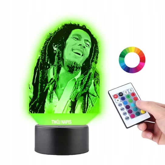 Lampka na Biurko 3D Piosenkarz Bob Marley Reggae Plexido