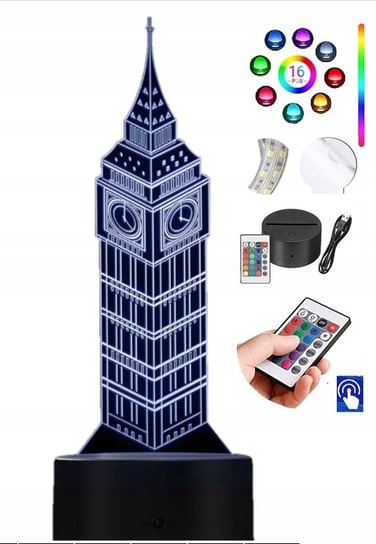 Lampka na biurko Big Ben Londyn 16 kol LED PLEXIDO Plexido
