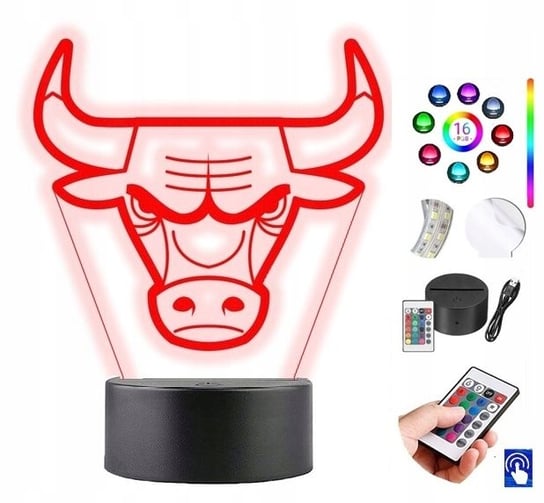 Lampka na biurko Chicago Bulls NBA 16 LED PLEXIDO Plexido
