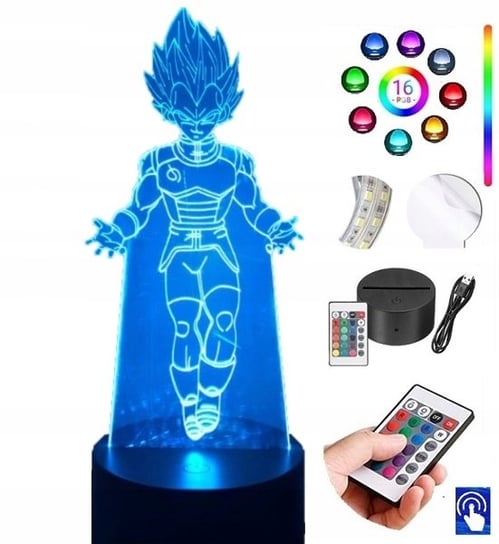 Lampka Na Biurko Dragon Ball Vegeta 16 Kolorów Led Plexido Plexido