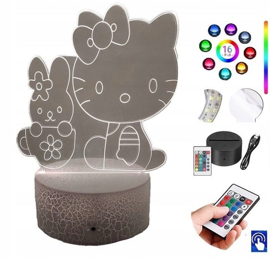 Lampka na biurko Hello Kitty 16kolorów LED PLEXIDO Plexido