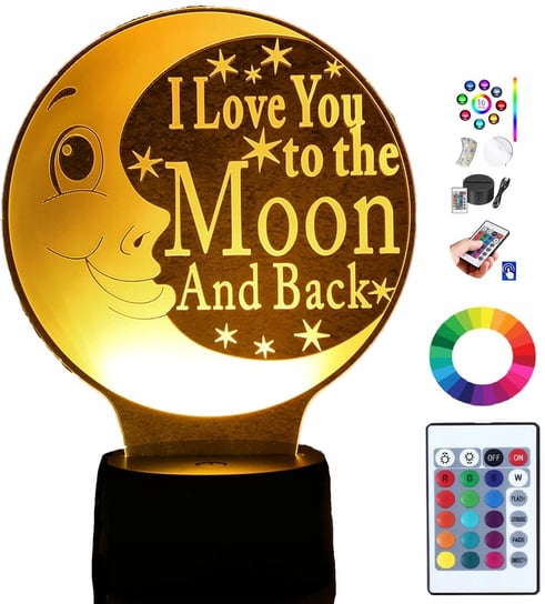 Lampka na biurko Księżyc 16 Kolorów LED PLEXIDO Plexido
