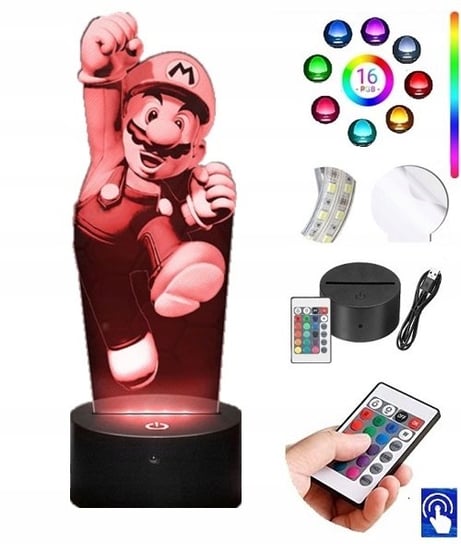 Lampka na biurko Mario Bros Luigi 16 LED PLEXIDO 5 Plexido