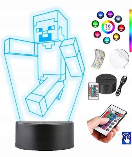 Lampka na biurko Minecraft 16 kolorów LED PLEXIDO Plexido