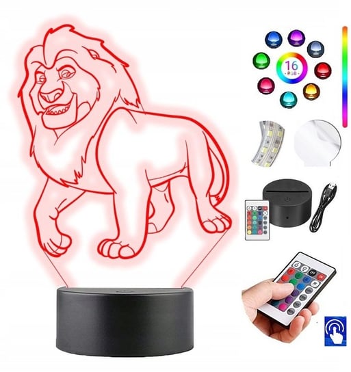 Lampka na biurko Mufasa Król Lew 16kol LED PLEXIDO Plexido