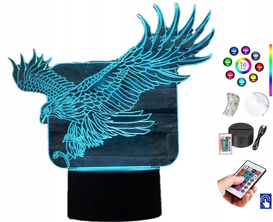 Lampka na biurko Orzeł Ptak 16kolorów LED PLEXIDO Plexido