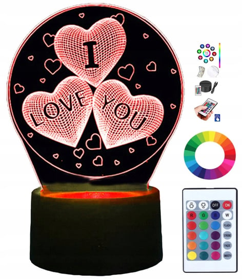 Lampka na biurko Serce Miłość 16kol. LED PLEXIDO Plexido
