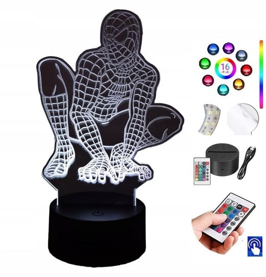 Lampka na biurko Spider Man 16kolorów LED PLEXIDO Plexido
