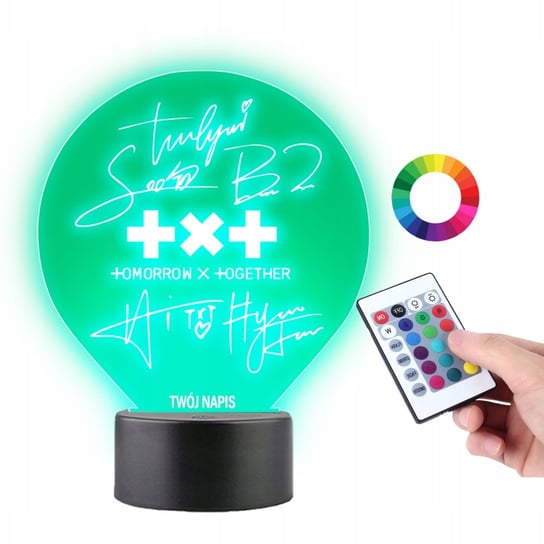 Lampka na Biurko Statuetka 3D Autografy TXT K-Pop Plexido