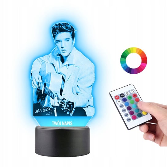 Lampka na Biurko Statuetka 3D Elvis Presley Muzyk Plexido