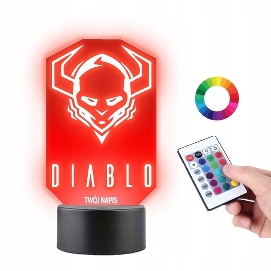 Lampka na Biurko Statuetka 3D Gra Diablo Logo Plexido