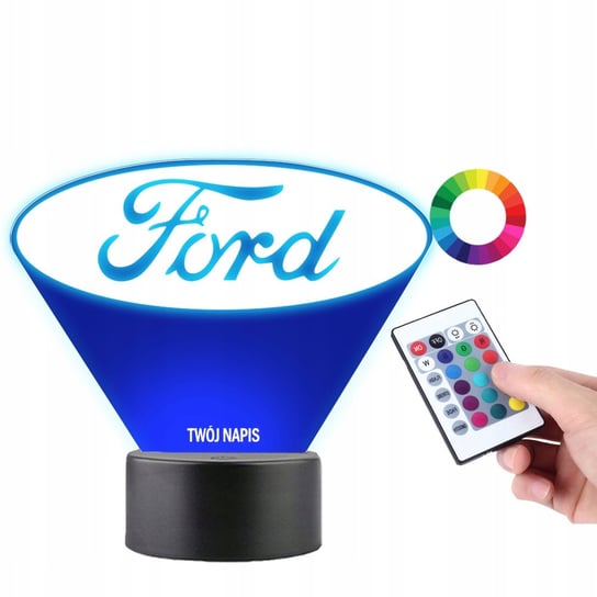 Lampka na Biurko Statuetka 3D Led Emblemat Ford Plexido