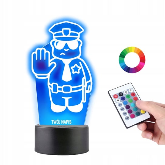 Lampka na Biurko Statuetka 3D Led Zawód Policjant Plexido