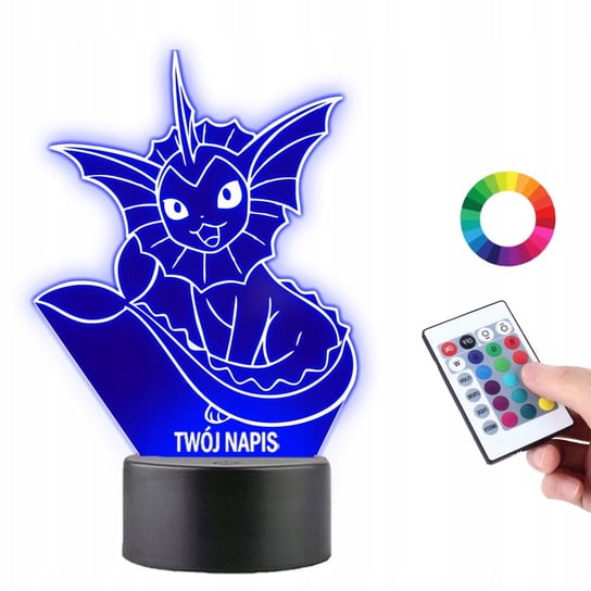 Lampka Na Biurko Statuetka Led Anime Pokemon Vaporeon Grawer +Pilot Plexido Plexido