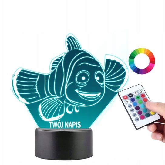 Lampka na Biurko Statuetka Led Bajka Gdzie Jest Nemo Tata Marlin Twój Napis Plexido