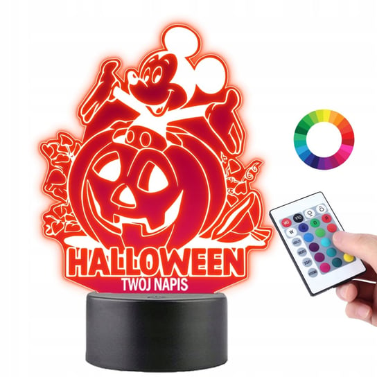 Lampka na Biurko Statuetka Led Dekoracja na Halloween Myszka Miki Grawer Plexido