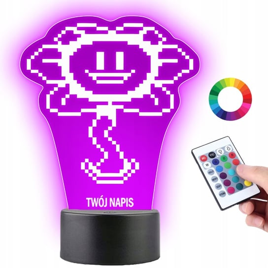 Lampka na Biurko Statuetka Led Gaming Gra Undertale Flowey Prezent Plexido Plexido